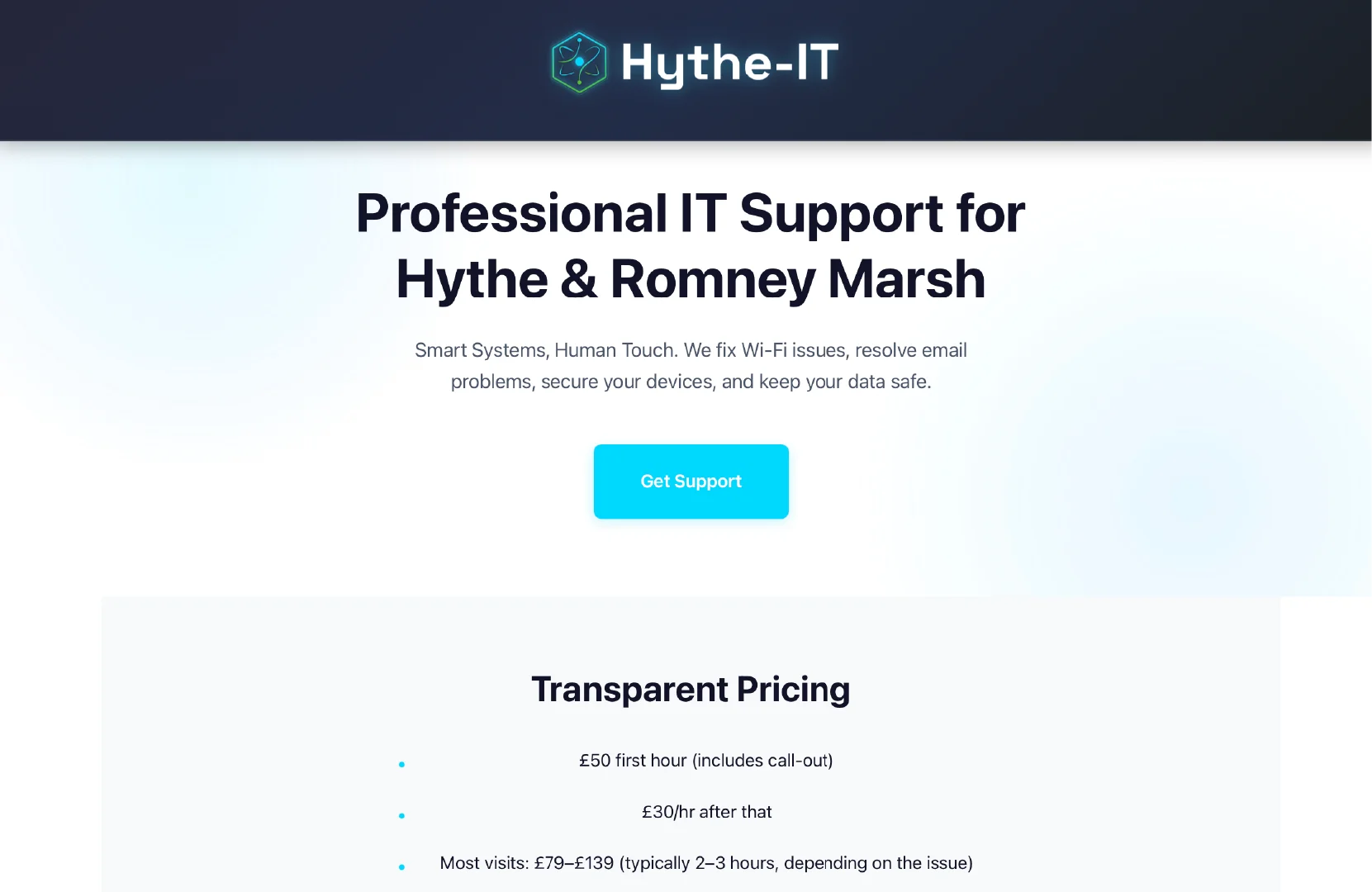 Hythe-IT website screenshot